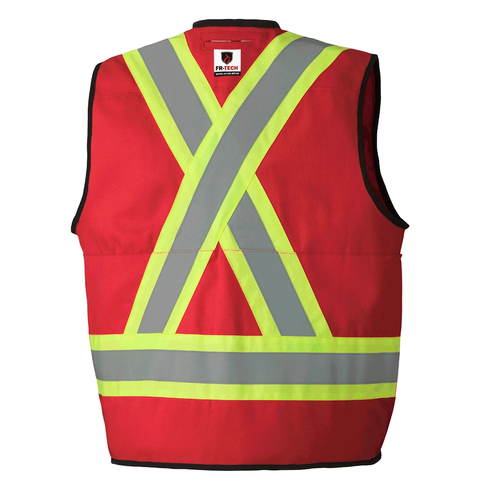 Flame Resistant Work Wear Pioneer FR-TECH® 88/12 FR/ARC Rated Surveyor's Safety Vest 7 Oz | Sizes S - 4XL 4 Flame Resistant Work Wear Pioneer FR-TECH® 88/12 FR/ARC Rated Surveyor's Safety Vest 7 Oz | Sizes S - 4XL
