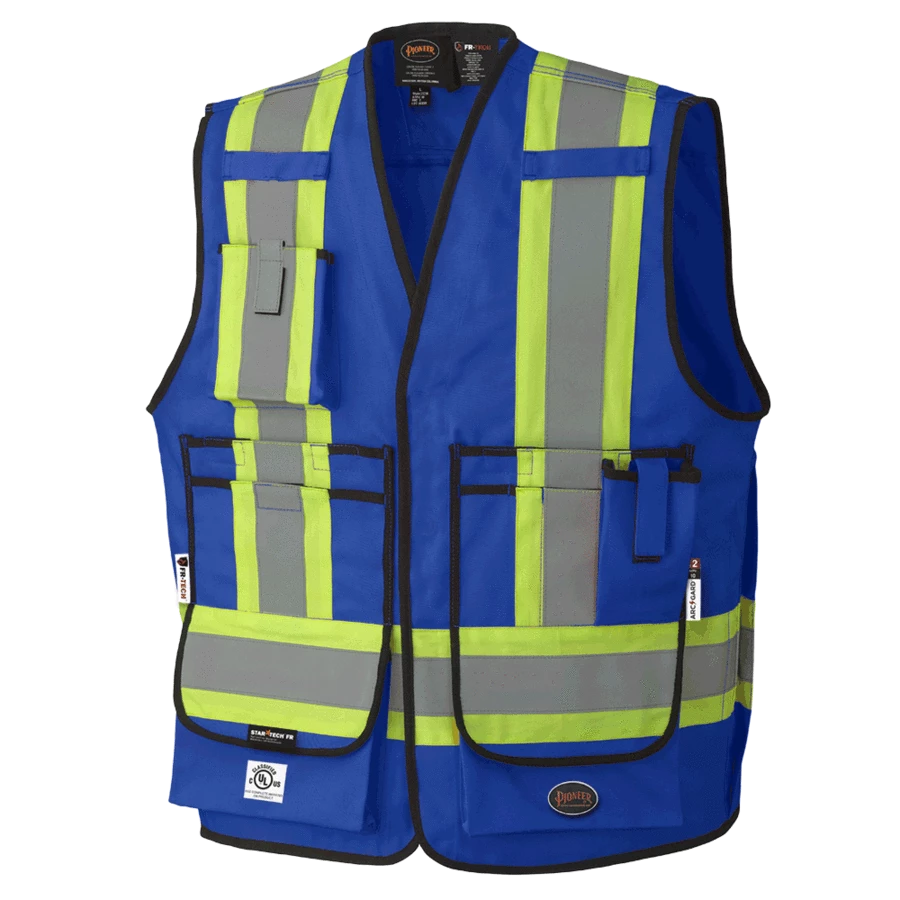 Flame Resistant Work Wear Pioneer FR-TECH® 88/12 FR/ARC Rated Surveyor's Safety Vest 7 Oz | Sizes S - 4XL 6 Flame Resistant Work Wear Pioneer FR-TECH® 88/12 FR/ARC Rated Surveyor's Safety Vest 7 Oz | Sizes S - 4XL