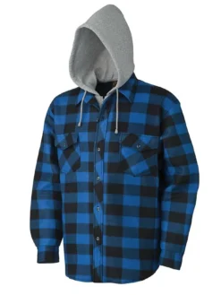 Pioneer Quilted Polar Boa Fleece Lined Zip-Up Hooded Shirt | S - 4XL