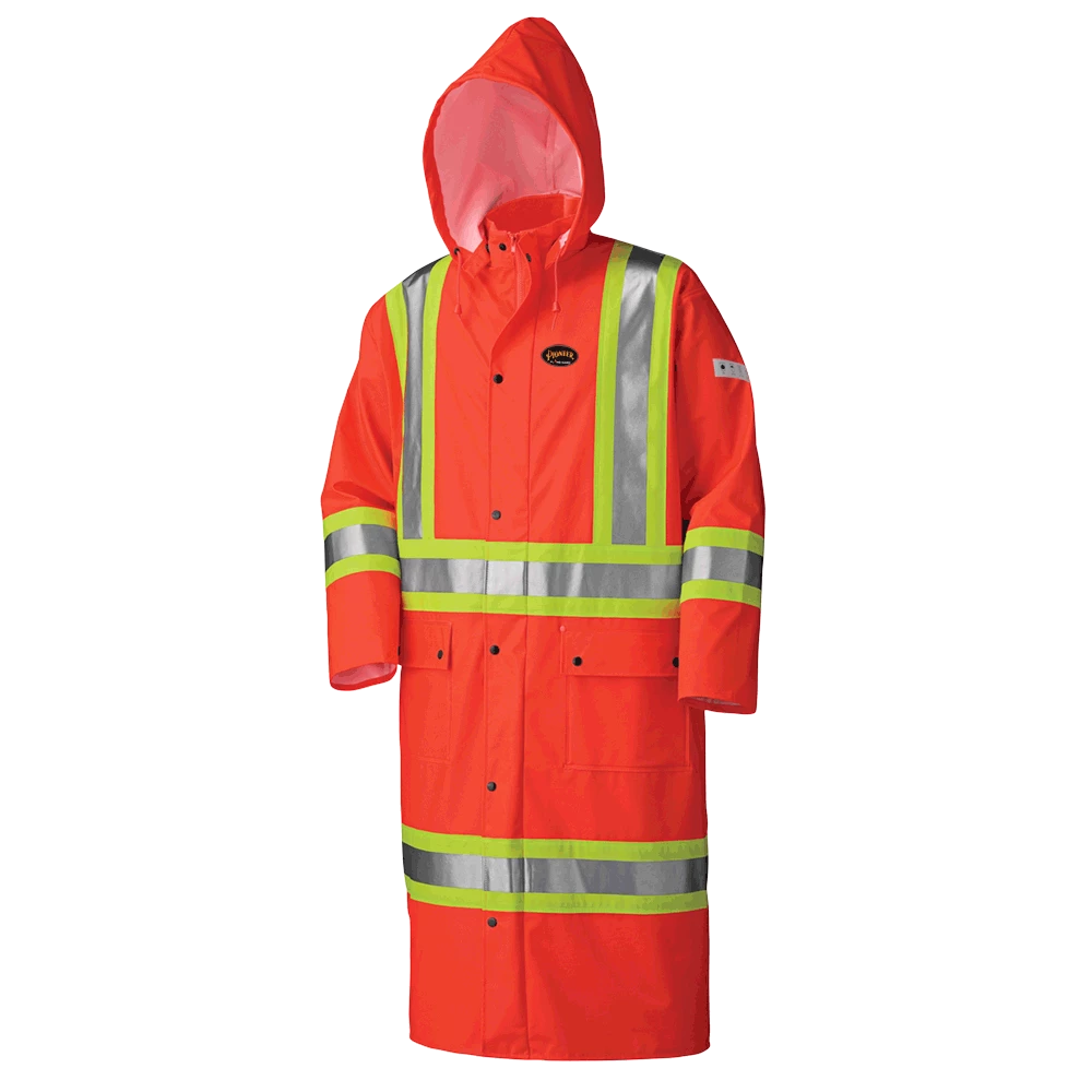 Pioneer FR WATERPROOF SFTY LONG COAT | PU STRETCH / DET. HOOD | Sizes S - 5XL 3 Pioneer FR WATERPROOF SFTY LONG COAT | PU STRETCH / DET. HOOD | Sizes S - 5XL