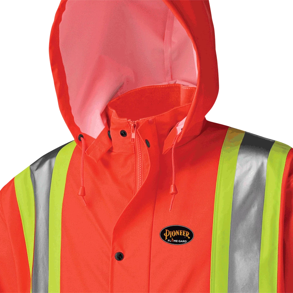 Pioneer FR WATERPROOF SFTY LONG COAT | PU STRETCH / DET. HOOD | Sizes S - 5XL 4 Pioneer FR WATERPROOF SFTY LONG COAT | PU STRETCH / DET. HOOD | Sizes S - 5XL