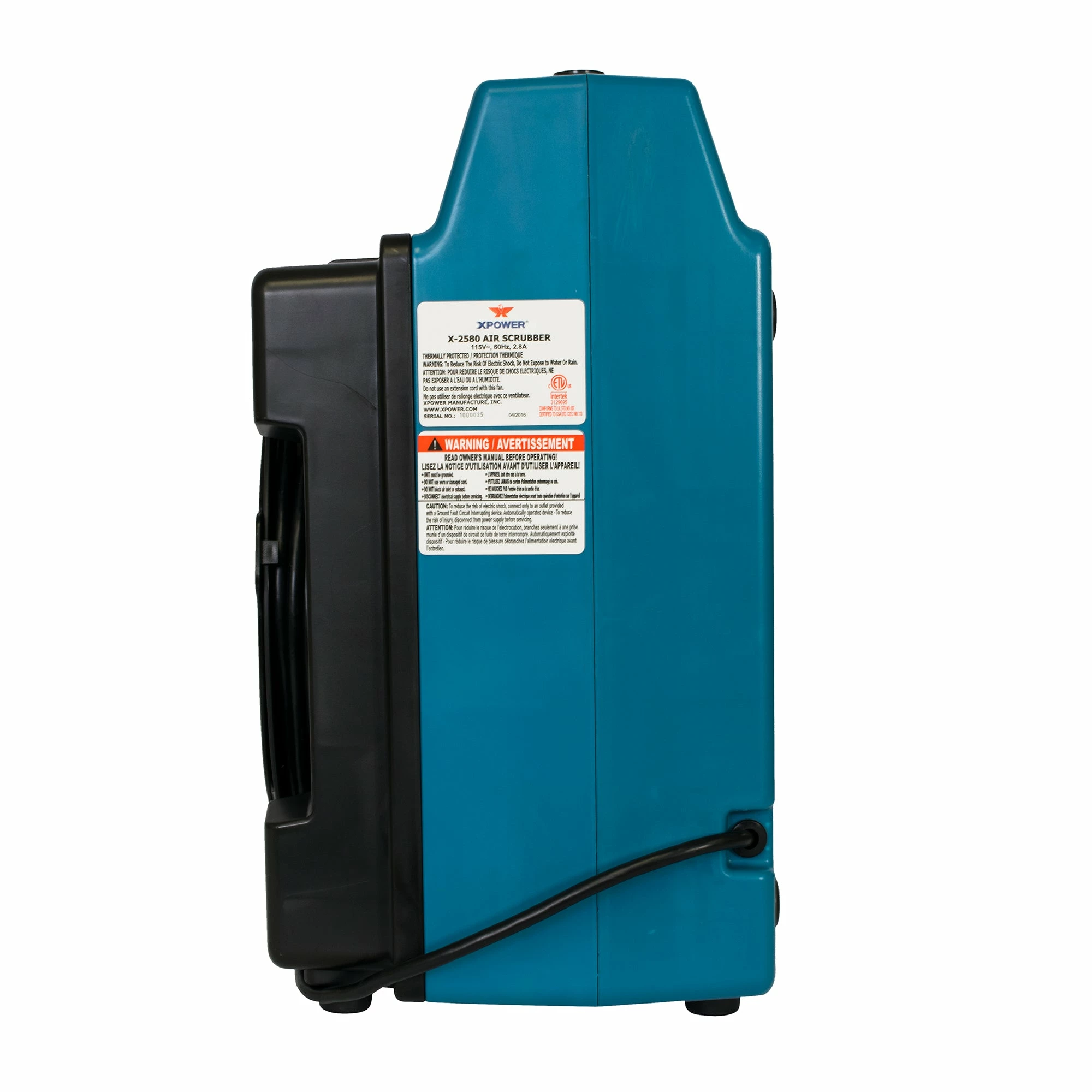 Xpower Canada Facility Equipment XPOWER Professional 4-Stage HEPA Mini Air Scrubber - 550 CFM - 1/2 HP - 2.8A - 5-Speed 7 Xpower Canada Facility Equipment XPOWER Professional 4-Stage HEPA Mini Air Scrubber - 550 CFM - 1/2 HP - 2.8A - 5-Speed