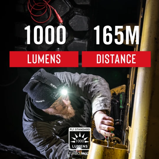 Coast Products Coast® XPH30R Rechargeable Dual Power LED Headlamp - 1000 Lumens - 3 Light Levels - 165M Beam Lighting 4 Coast Products Coast® XPH30R Rechargeable Dual Power LED Headlamp - 1000 Lumens - 3 Light Levels - 165M Beam Lighting