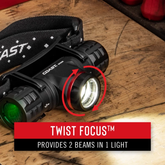 Coast Products Coast® XPH30R Rechargeable Dual Power LED Headlamp - 1000 Lumens - 3 Light Levels - 165M Beam Lighting 6 Coast Products Coast® XPH30R Rechargeable Dual Power LED Headlamp - 1000 Lumens - 3 Light Levels - 165M Beam Lighting