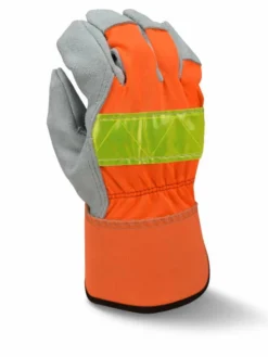 Radians Hi-Vis Split Cowhide Leather Work Glove - Pack Of 12 Pairs
