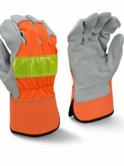 Radians Hi-Vis Split Cowhide Leather Work Glove - Pack Of 12 Pairs
