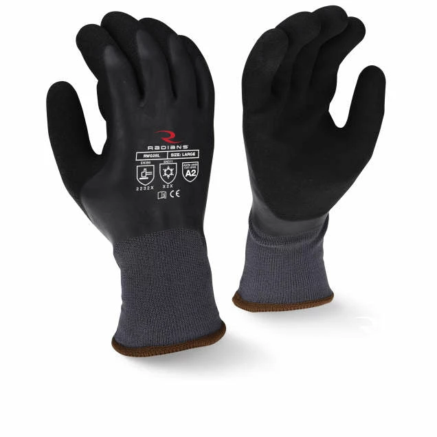 Work Gloves Radians Waterproof Acrylic Lined Winter Work Glove With Sandy Latex Palm - Pack Of 12 Pairs 3 Work Gloves Radians Waterproof Acrylic Lined Winter Work Glove With Sandy Latex Palm - Pack Of 12 Pairs