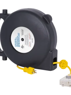 Startech Steel Retractable Extension Cord Reel - SJTW 12/3 - Triple Outlet - 40 Ft Length Lighting