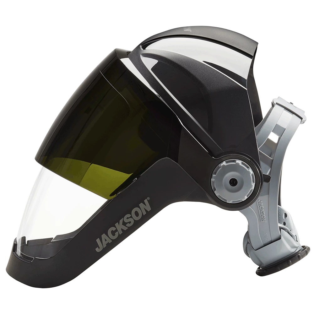 Jackson Safety Jackson Quad™ 500 Supreme Multi-Purpose Face Shield Kit With 370 Speed Dial™ Ratchet System - Clear Anti-Fog Window With Flip-Up IR Visor 8 Jackson Safety Jackson Quad™ 500 Supreme Multi-Purpose Face Shield Kit With 370 Speed Dial™ Ratchet System - Clear Anti-Fog Window With Flip-Up IR Visor