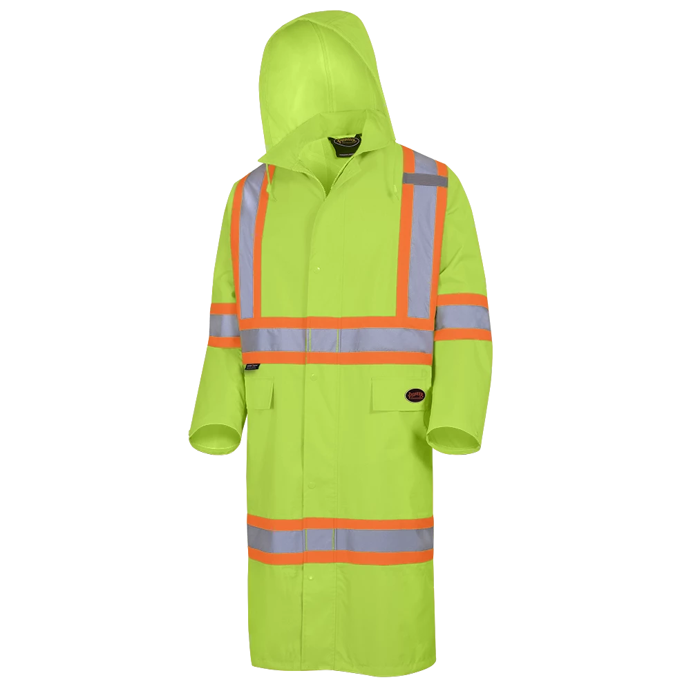 Hi-Vis Work Wear Pioneer The Rock 300D Oxford Polyester Waterproof Safety Long Coat | S-5XL 3 Hi-Vis Work Wear Pioneer The Rock 300D Oxford Polyester Waterproof Safety Long Coat | S-5XL