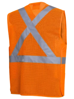 Hi-Vis Work Wear Pioneer Hi Viz Tear-Away Mesh Safety Vest W/ 2" Tape | Sizes Small - 5XL