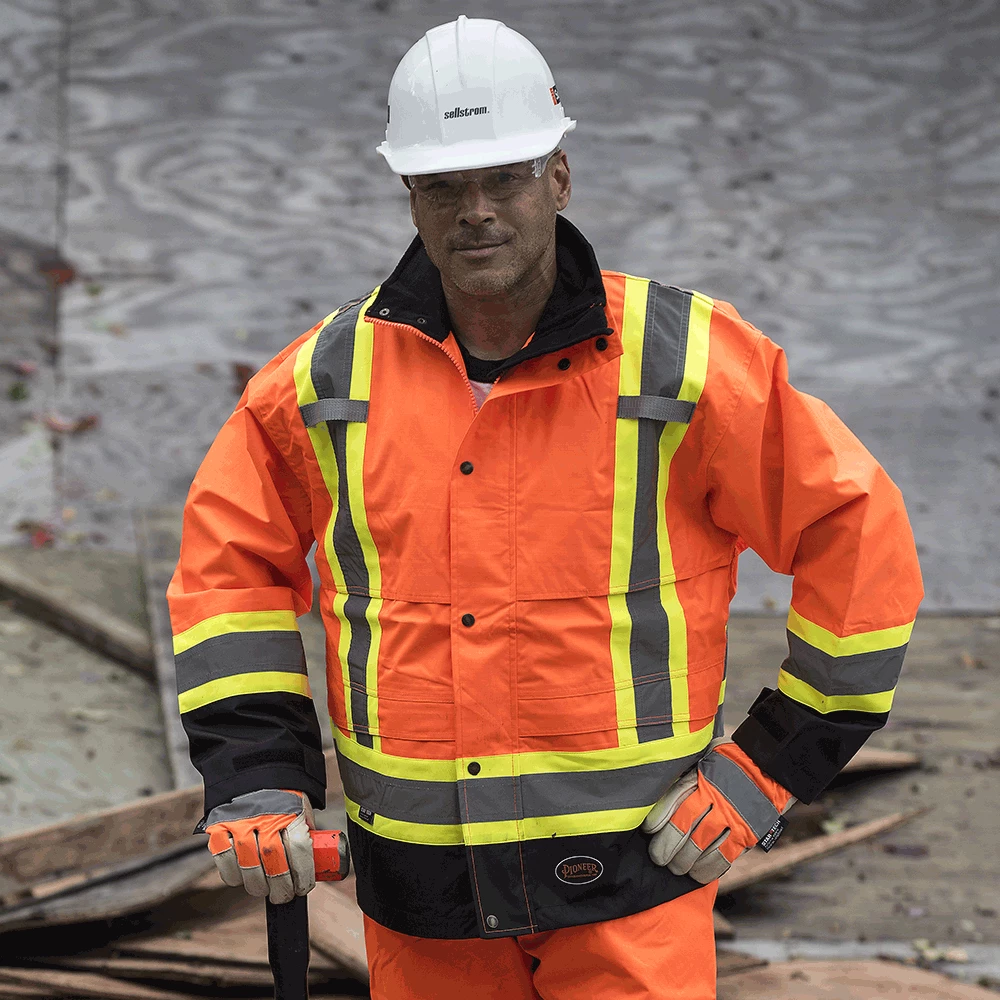 Pioneer Trilobal 300D Ripstop Waterproof Safety Rain Jacket | S-4XL 7 Pioneer Trilobal 300D Ripstop Waterproof Safety Rain Jacket | S-4XL