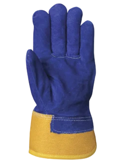 Work Gloves Pioneer 655 Insulated Boa Fleece Fitter's Cowsplit Gloves | Blue/Yellow | Pack Of 12 Pairs