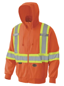 Pioneer Zipper Front Micro-Fleece Hi Vis Hoodie | Orange | Limited Size Selection Hi-Vis Work Wear
