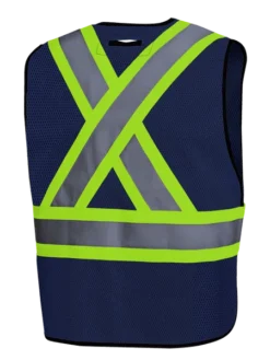 Hi-Vis Work Wear Pioneer Hi Viz Safety Tear-Away Poly Mesh Vest - One Size Fits Most