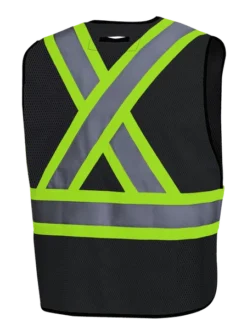 Hi-Vis Work Wear Pioneer Hi Viz Safety Tear-Away Poly Mesh Vest - One Size Fits Most
