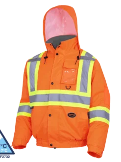 Pioneer Hi-Vis Waterproof Quilted Safety Bomber | S-5XL