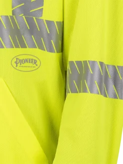 Pioneer Birdseye Safety Hoodie Shirt With Kangaroo Pocket | Sizes S - 4XL Hi-Vis Work Wear