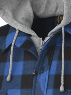 Pioneer Quilted Polar Boa Fleece Lined Zip-Up Hooded Shirt | S - 4XL