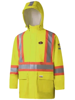 Pioneer 5880 Hi Vis FR PU/Cotton Rain Jacket | XS-4XL