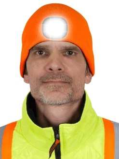 Work Hats Pioneer Knit Toque With LED Headlight