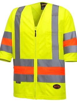 Pioneer Hi Viz Short Sleeved Quebec Traffic Shirt | Yellow | Sizes XS - 4XL