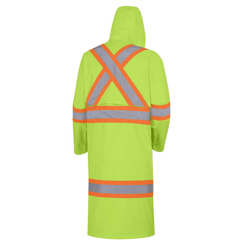 Hi-Vis Work Wear Pioneer The Rock 300D Oxford Polyester Waterproof Safety Long Coat | S-5XL 4 Hi-Vis Work Wear Pioneer The Rock 300D Oxford Polyester Waterproof Safety Long Coat | S-5XL
