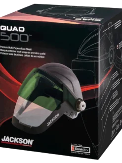 Jackson Safety Jackson Quad™ 500 Supreme Multi-Purpose Face Shield Kit With 370 Speed Dial™ Ratchet System - Clear Anti-Fog Window With Flip-Up IR Visor 12 Jackson Safety Jackson Quad™ 500 Supreme Multi-Purpose Face Shield Kit With 370 Speed Dial™ Ratchet System - Clear Anti-Fog Window With Flip-Up IR Visor