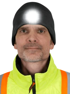 Work Hats Pioneer Knit Toque With LED Headlight