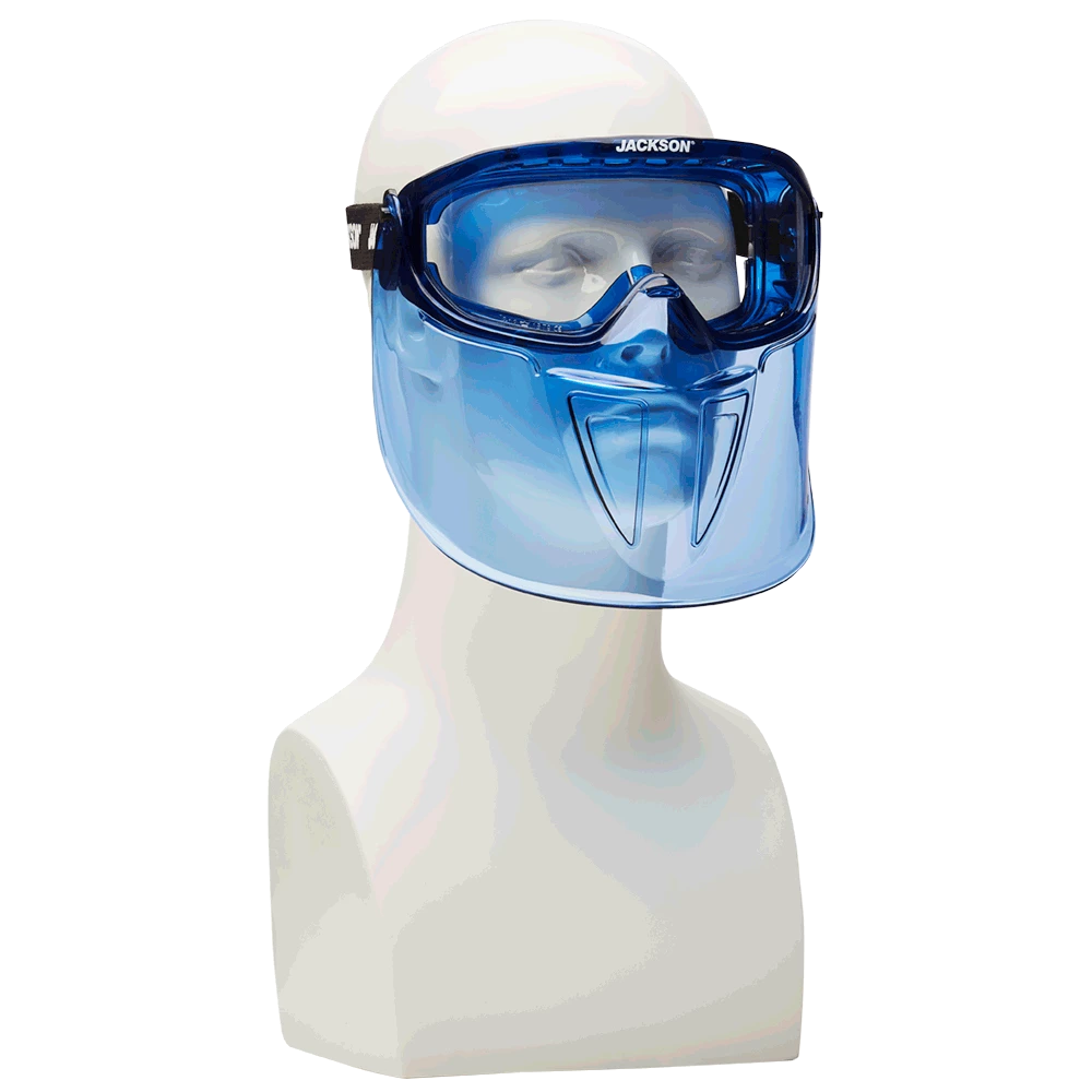 Jackson Safety Jackson GPL550 Prem Safety Glasses W/ Blue Flip Up Chin Guard 5 Jackson Safety Jackson GPL550 Prem Safety Glasses W/ Blue Flip Up Chin Guard