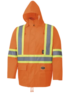 Hi-Vis Work Wear Pioneer 150D Oxford Poly/PVC Hi Vis Rain Suit | S-4XL