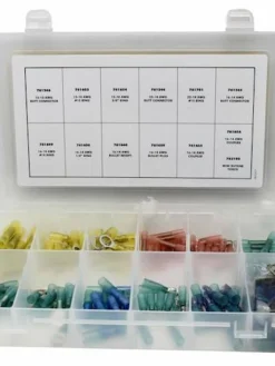 Techspan Crimp 'N' Shrink Terminal Assortment Kit W/ Torch - 120 Pcs