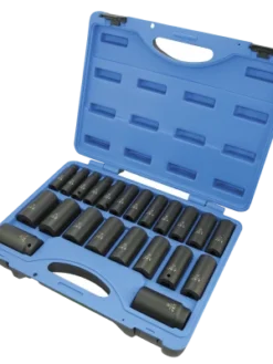Power Tool Accessories Jet 1/2" Dr. Deep Impact Socket Set - Metric Deep - 6 Point - 22 Piece