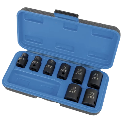 Jet 3/8" Dr. Impact Socket Set - SAE - 6 Point - 8 Piece 3 Jet 3/8" Dr. Impact Socket Set - SAE - 6 Point - 8 Piece